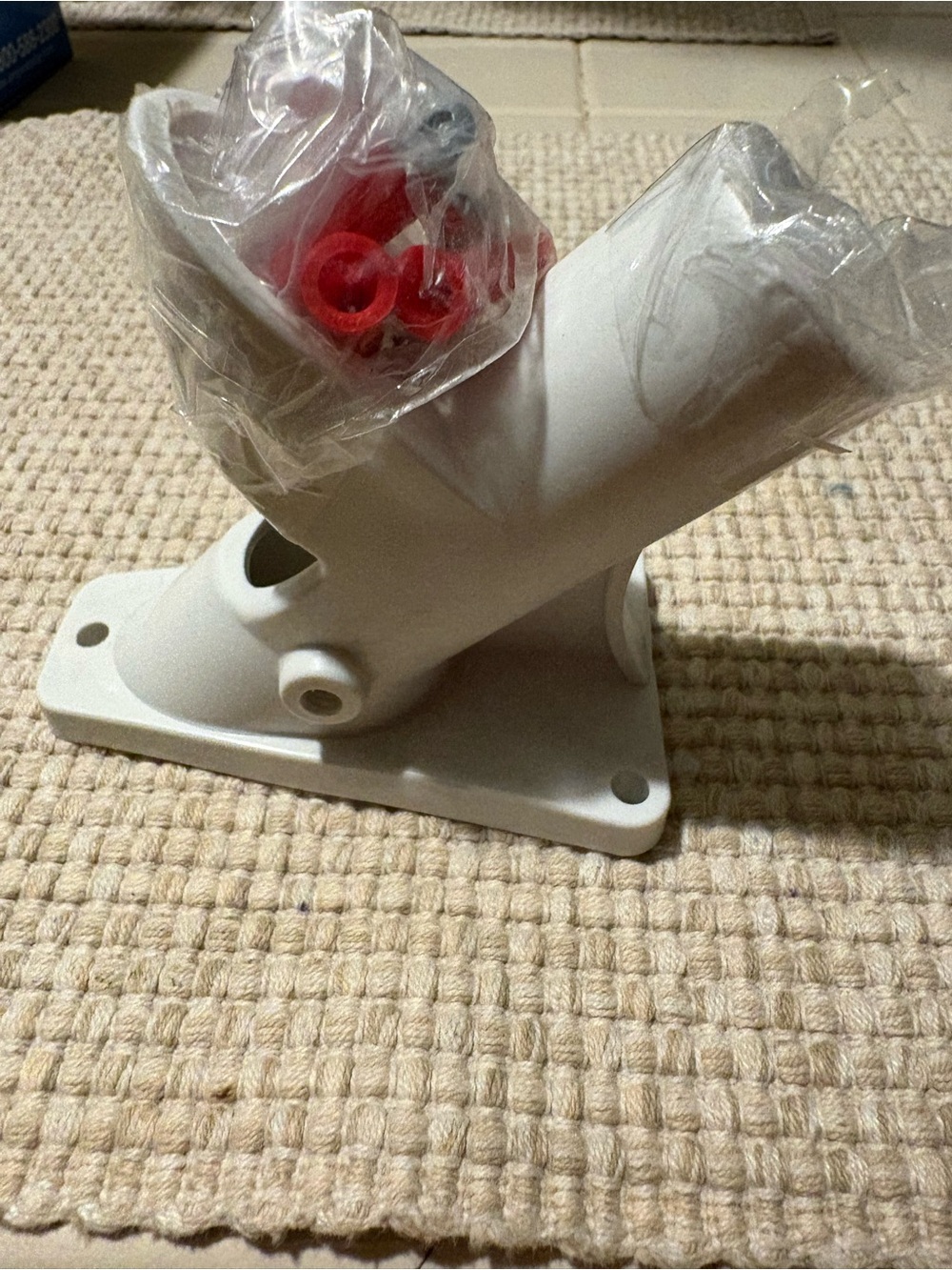 White Angled Mounting Bracket with Fittings